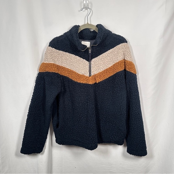Thread & Supply Wubby Sherpa Pullover Chevron Colorblock M - Picture 4 of 14